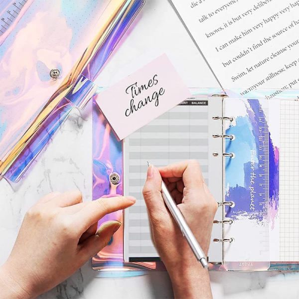 A6 PVC notesbog Omslag Planner TRANSPARENT gennemsigtig multicolor