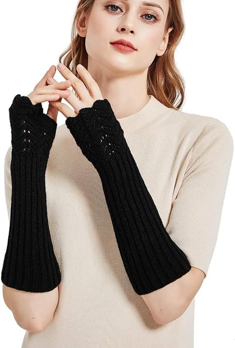 Dame Stige Design Vinter Varme Strikkede Varmere Lange Armhandsker, b