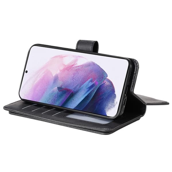 Samsung S22, 10-FACK, Pungcover, Sort