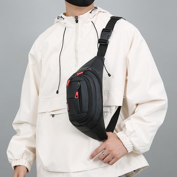 Herr Multifunktionell Canvas Bröstväska Stor Kapacitet Mobiltelefon Midjeväska Unisex Svart Grå Blå Grön Mode