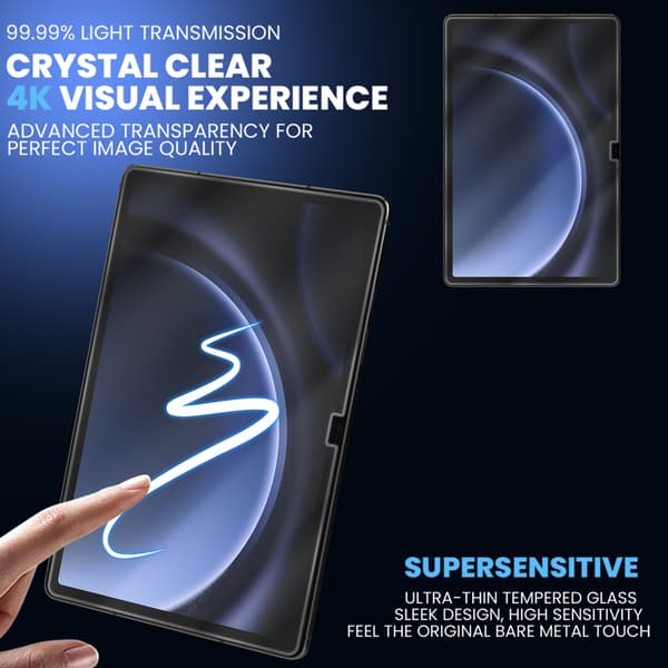2-pack Samsung Tab S9 FE Plus Skärmskydd - Härdat Glas 9H - Superkvalitet 3D