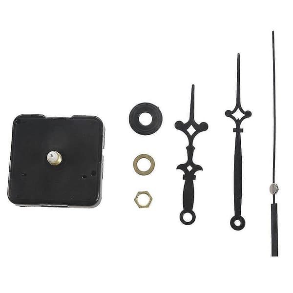 2 stk. Kvarts Vægurværk Mekanisme Sort DIY Reparationsdele Sæt - Timevisers Længde 55 mm & 81 mm