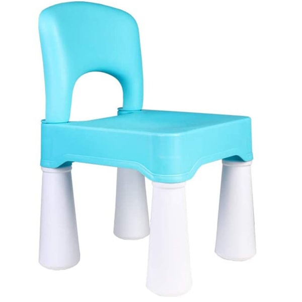 Barnstol i plast, barnstol blå med sittdel