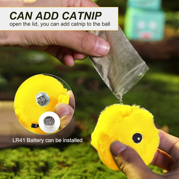 Fugleformet kattelegetøjsbold med katteurt, realistisk interaktiv kattelegetøj