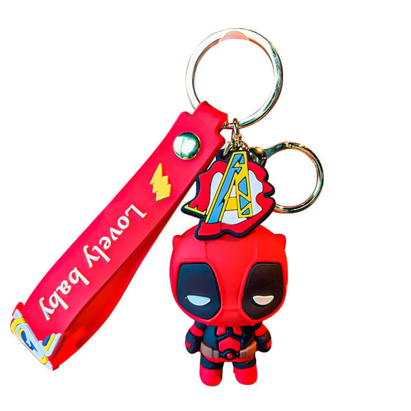 6:e generationens Marvel - Deadpool (svarta ögon) Superhjälte Chibi Figur Nyckelring