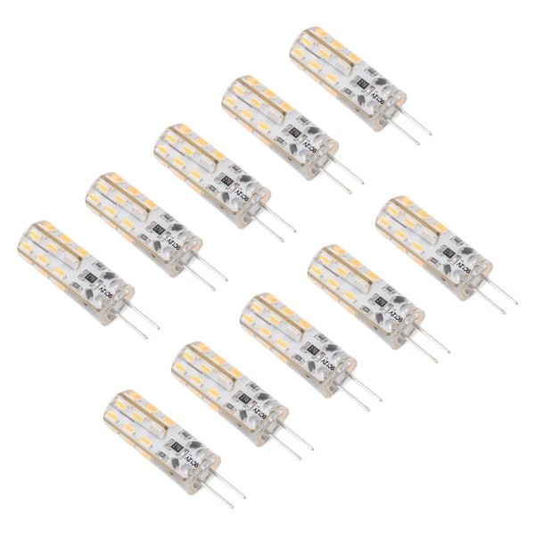 10 st G4 LED-lampor 1,5W DC12V Varmvit 3000K 110LM Bi-stiftlampor LED för skåpsbelysning Innergård