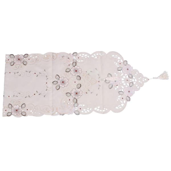 Ny bordløper brodert blomsterduk Mønster:#2 Blomster Størrelse:40x150cm
