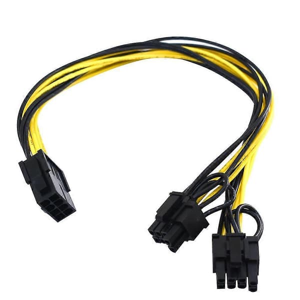 CPU 8-pin til 2x8-pin(6+2) Grafikkort For Miner Dobbel PCI-e PCIe 8-pin Strømforsyningssplitterkabel Co