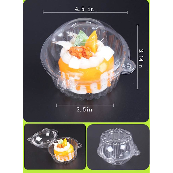 Klart Kupollock Muffinsbehållare, Miljövänligt Material Säkerställer Säker Förvaring, Hög Transparens för Attraktiv Visning (50-pack)