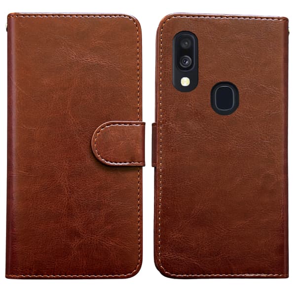 Galaxy A40, läderfodral, skydd, svart Svart