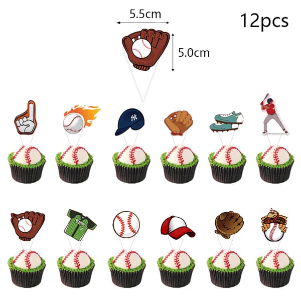 Baseboll-tema födelsedagsprydnad, populära ballonger, trendig