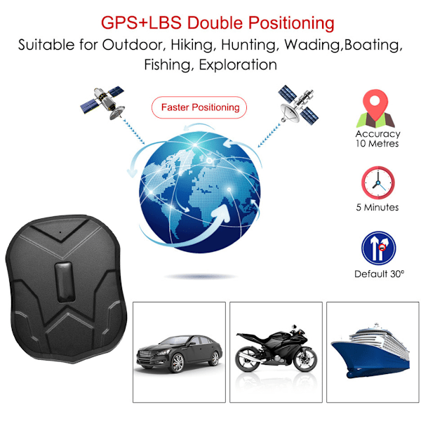 GPS LBS Dual Mode Bilspårare, Energisparande Design för Oavbruten Realtidsspårning med Vattentät och Stark Magnetisk Fästning