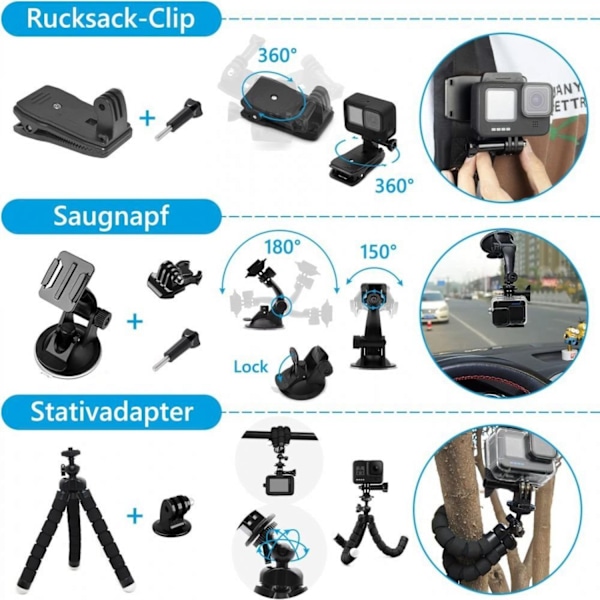 Tilbehør Gopro, Soft digits actionkamera tilbehørssæt til Gopro Hero 9