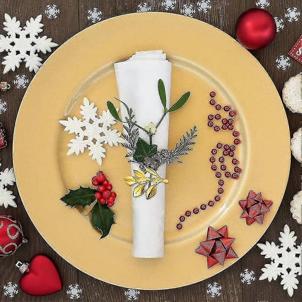 Servietringe, 24 stk. Servietringe Blad Servietringholdere Juleservietter