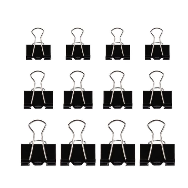 60 st Vikbara Klämmor Mångsidiga Pappersklämmor Binder Clip 19/25/32mm Svart