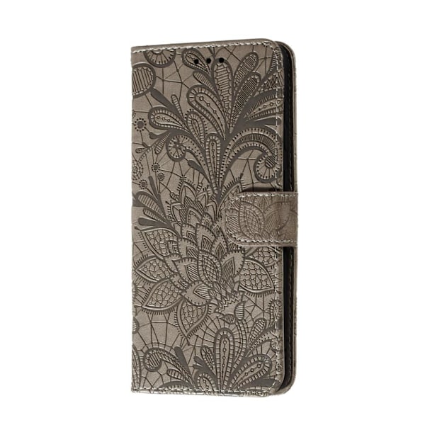 Samsung Galaxy A41 - Flower Plånboksfodral - Grå Grey Grå