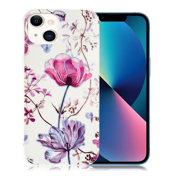 Marmormotiv iPhone 13 Mini skal - Lotus multifärg