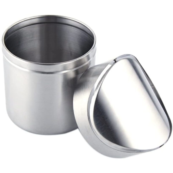 Modern enkel design papperskorg, rostfritt stål konstruktion svänglock mini soptunna, lämplig för bord och bänkar (Silver)