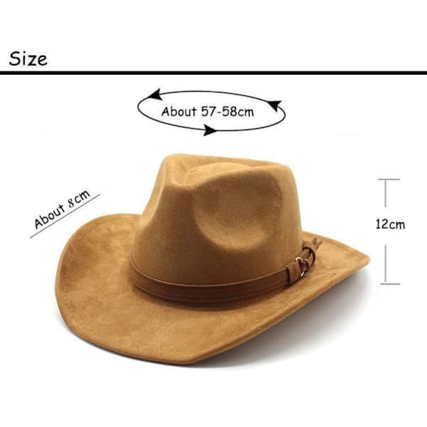 Tweed Hatt Mocka Western Cowboy Bowler Hatt - Beige
