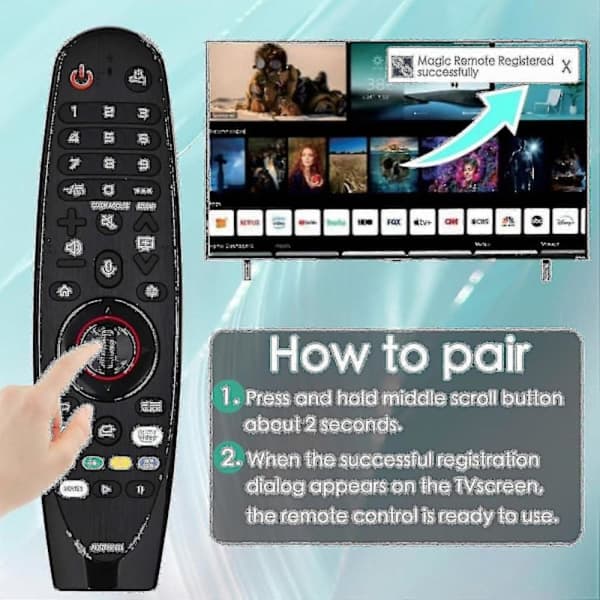Erstatningsfjernkontroll for LG Smart TV, LG Magic Remote AN-MR20GA med stemmefunksjon-FCY