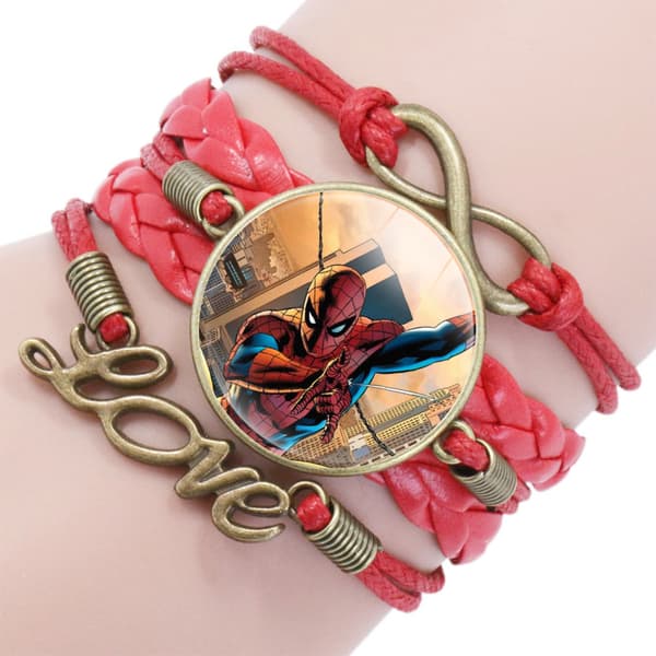 Spiderman-inspirerat flätat retroarmband - 12090710