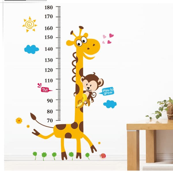 Mätsticka, Giraff, Barn, Höjd, Vägg, Klistermärken, 180 cm