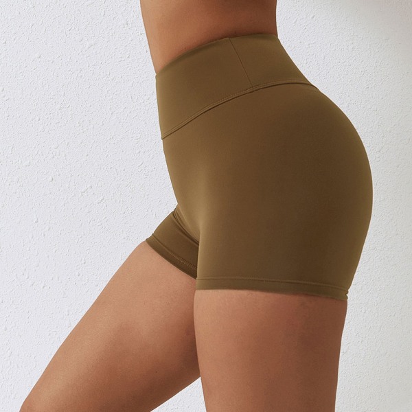 Kvinnors tighta shorts Yoga Fold Gym workout hög midja shorts