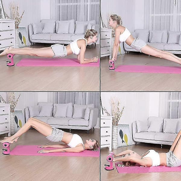 Selvsugende Situp Bar, Sit Up Assist Device, håndholdt, bærbar, multifunktionel maveøvelsesværktøj, pink