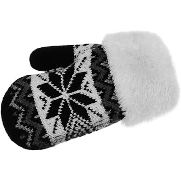 Småbarnshandskar med snöre Vintervarma stretchstickade helfinger