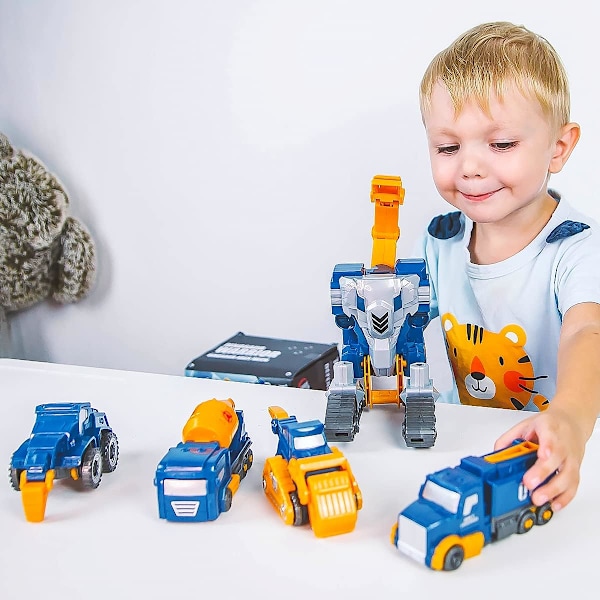Pedagogiska STEM-leksaker, fingerfärdighetsfrämjande transformerande robotar för barn, magnetiska leksaker för att bygga 5-i-1 dinosaurier eller robot, perfekt födelsedagspresent