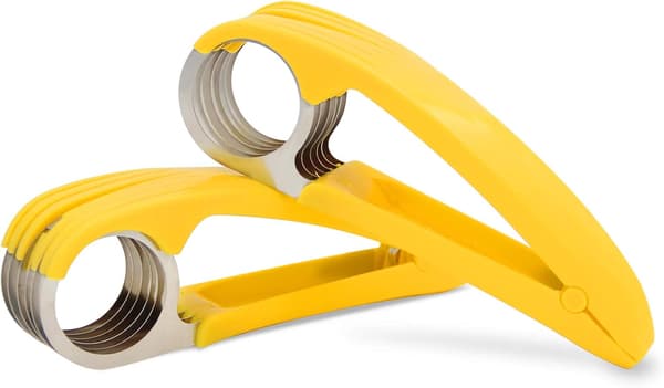 Bananaskjærer, fruktskreller og grønnsaksskreller i rustfritt stål