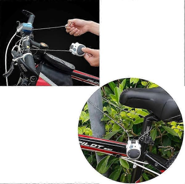 Cykel Stöldskydd Kedjelås Hänglås - Tre Siffrig Kombination 80cm