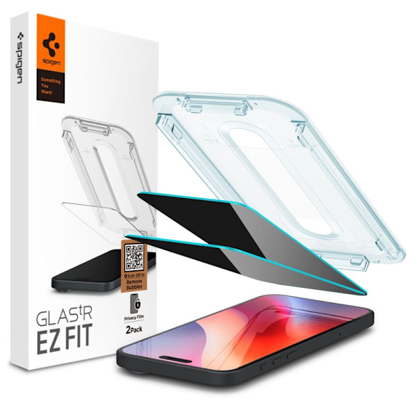 Spigen iPhone 16 Pro 2-PACK näytönsuoja GLAS.tR \"Ez Fit\" Privacy