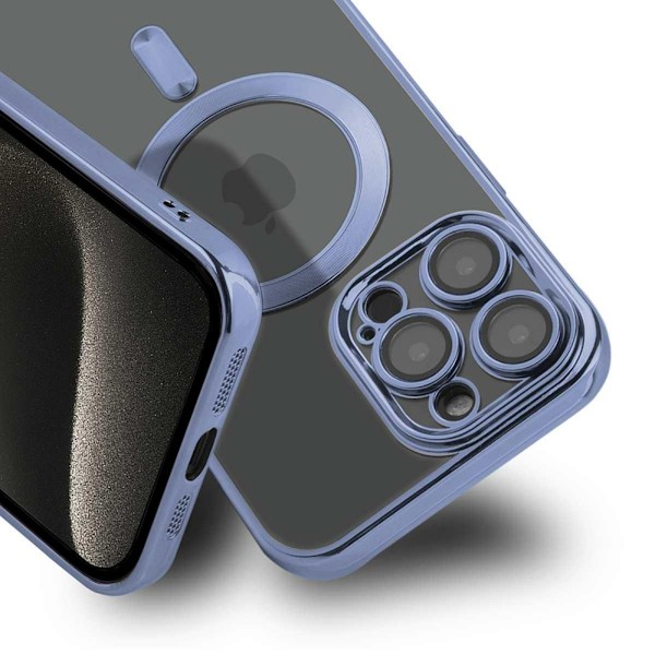 Luxury Mobilskal med Magsafe iPhone 15 Pro Max - Blå Blå