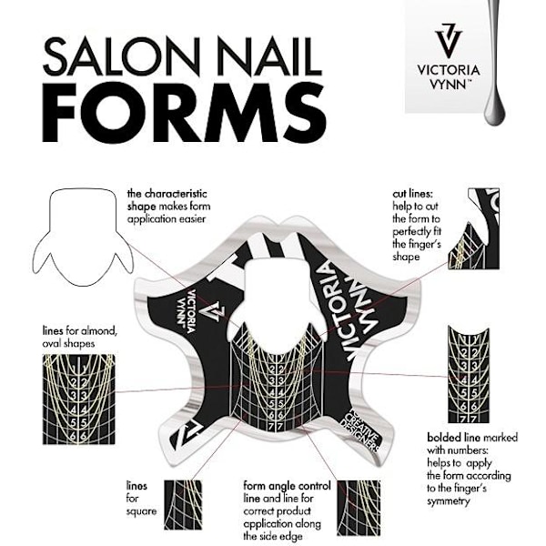 Nagelmallar - 100 st Salon - Victoria Vynn Svart