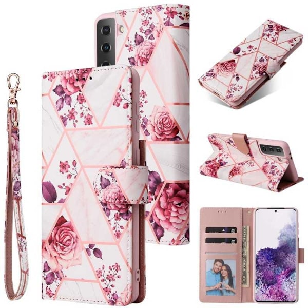 Samsung S21 Plus Trendigt Plånboksfodral Sparkle 4-FACK Rosa