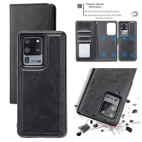 Samsung S20 FE - Fodral / Magnet Skal 2 in 1 - Välj Färg! Black Svart