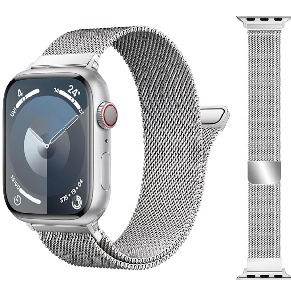 Armband Milanese Loop Kompatibelt Apple Watch 42/44/45 mm Silver Silver