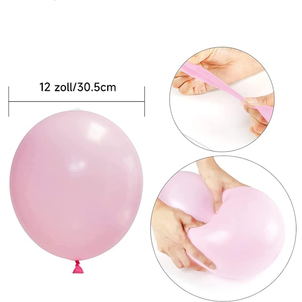 Hållbara miljövänliga ballonger för babyshower, pastellrosa latexballonger perfekta för flickor, kvinnor, män, dekorationer, högkvalitativ bröllopsdekor