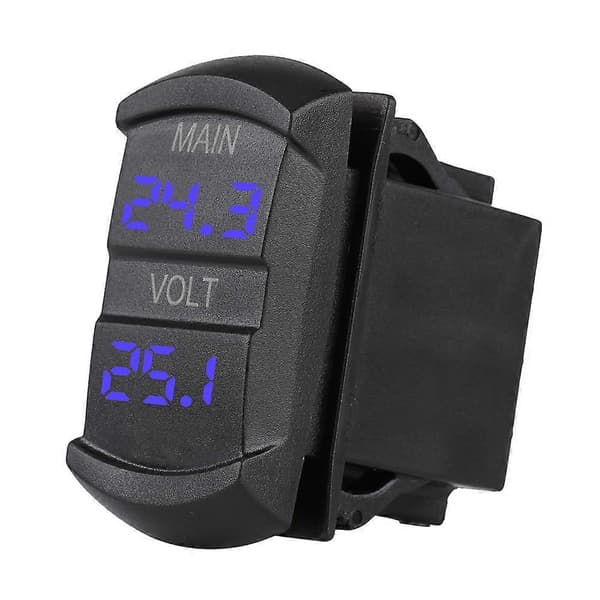 Bil DC 10V-60V Blå LED Digital Dobbelt Voltmeter Universal til Pickup RV ATV Batteri