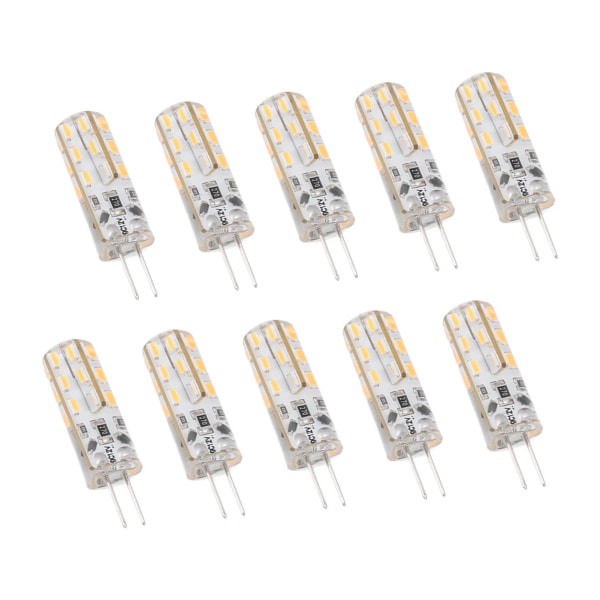 10 st G4 LED-lampor 1,5W DC12V Varmvit 3000K 110LM Bi-stiftlampor LED för skåpsbelysning Innergård