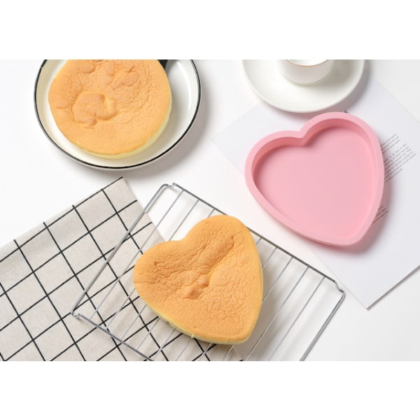 Flexibelt Silikonformset i Form av Kärlekshjärta, Lätt att Rengöra, Non-Stick Lätt Släpp, Perfekt för Högtider, DIY-kakor och Desserter, Hälsosam Mat