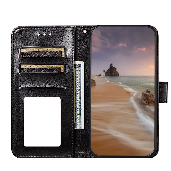 Samsung Galaxy S21 Plus - Solid Läder Fodral - Svart Black Svart