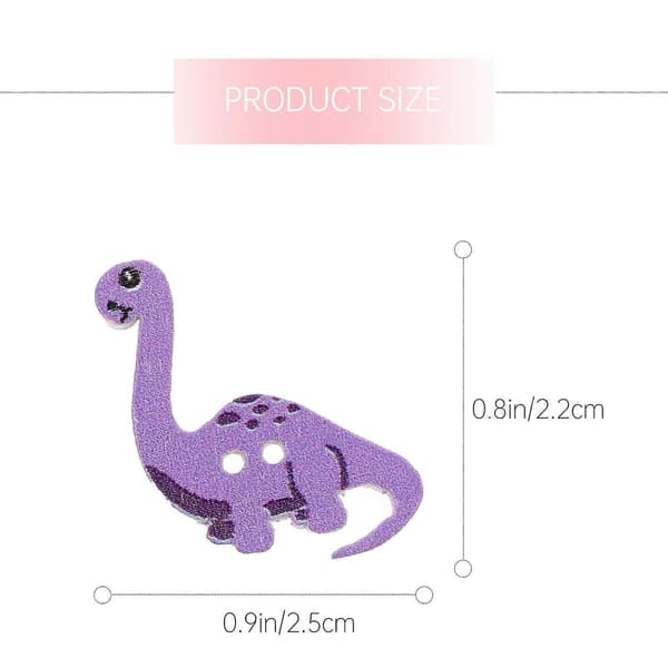 100 stk. dekorative dinosaur-syknapper, kreative DIY-syfester i tre