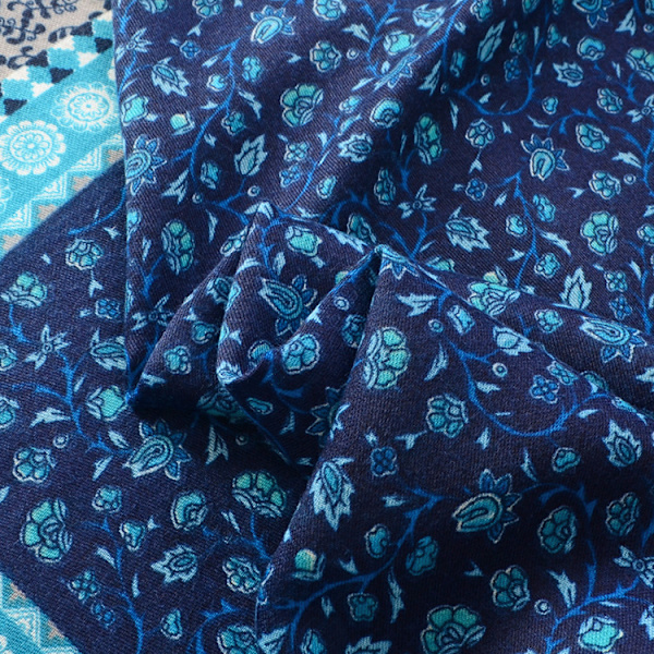 Boho-skjerf for kvinner Lett blomstertrykt skjerf med frynser