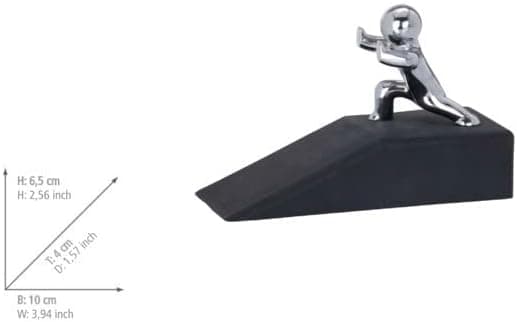 Hercules dørstop, Gummi, 10 x 6,5 x 4 cm, Sort