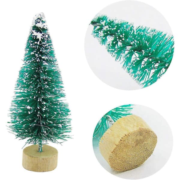 34 st mini julgran snöfrost träd DIY hantverksdekorationer