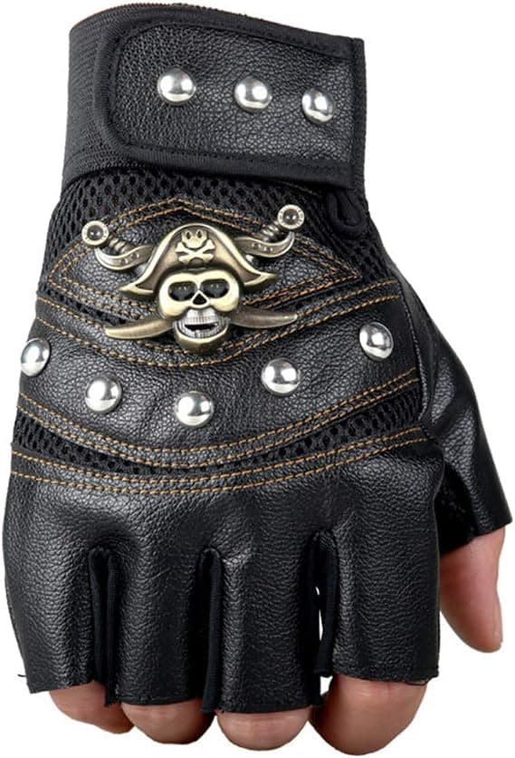 Sorte nittehandsker steampunk gotiske handsker punk tøj nitte mo
