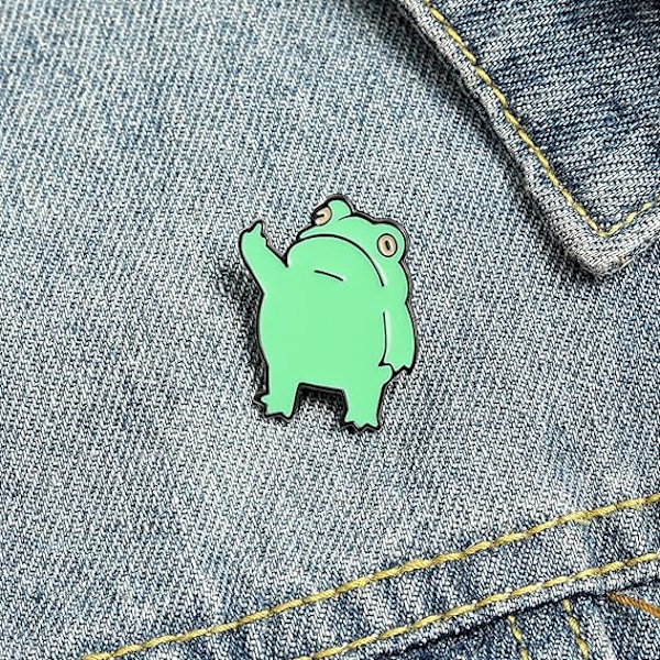 Kawaii pins tecknad söt groda brosch krage pin damkläder metall märke ryggsäck dekoration kawaii grejer