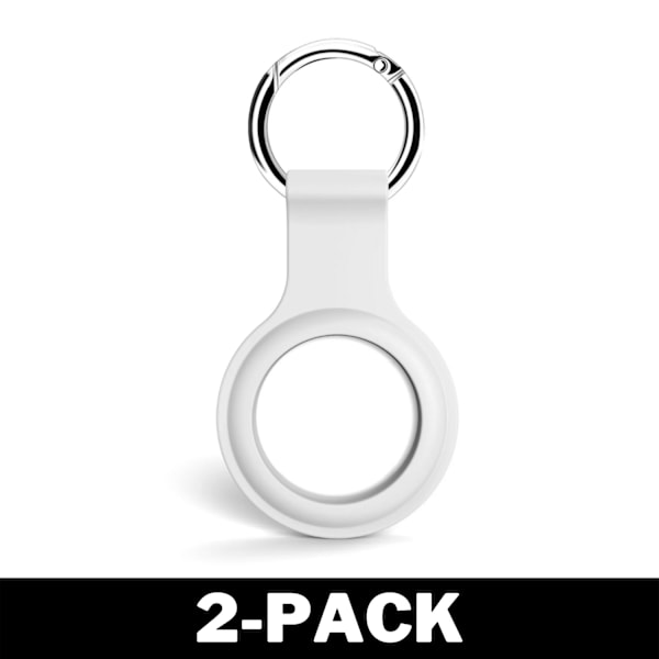 Airtag Apple Skal Silikon Med Nyckelring Vit 1-Pack